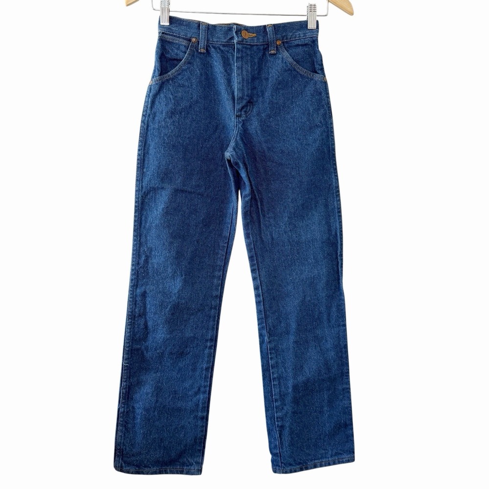 Wrangler Girls Jeans Size 12 Regular Blue Straight Leg Jeans 100% Cotton Western